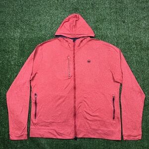 Peter Millar Red Zip-Up Hoodie